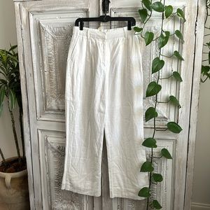 Abercrombie White Linen Blend Lined Slacks — NWT